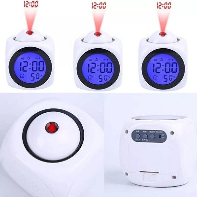 Reloj De Proyeccion Con Alarma Blanco